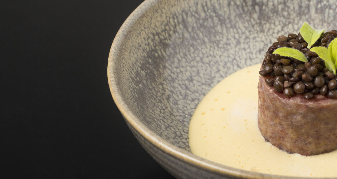 Cotechino, zabaione et lentilles beluga