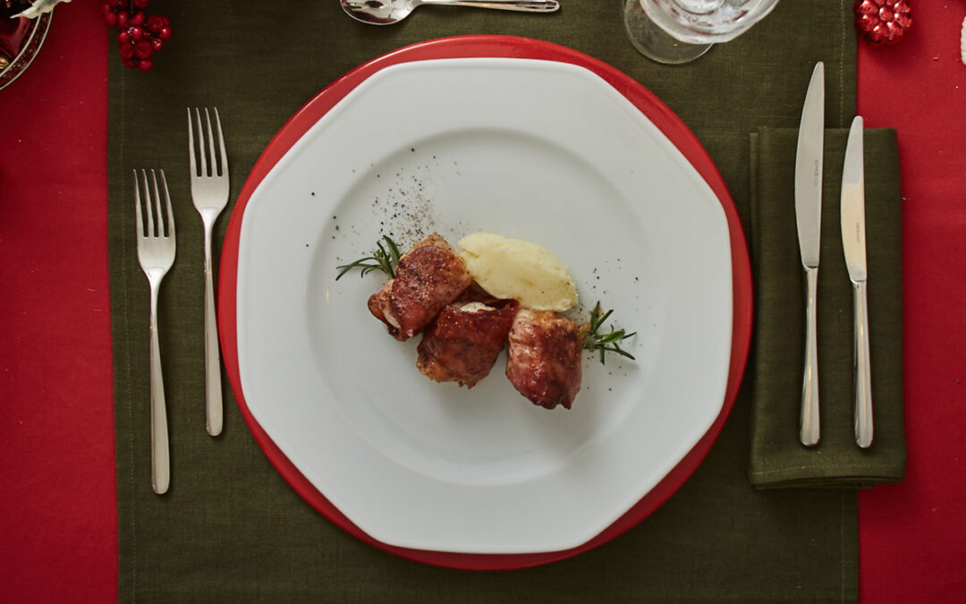 Pepites de lotte avec speck et celeri rave