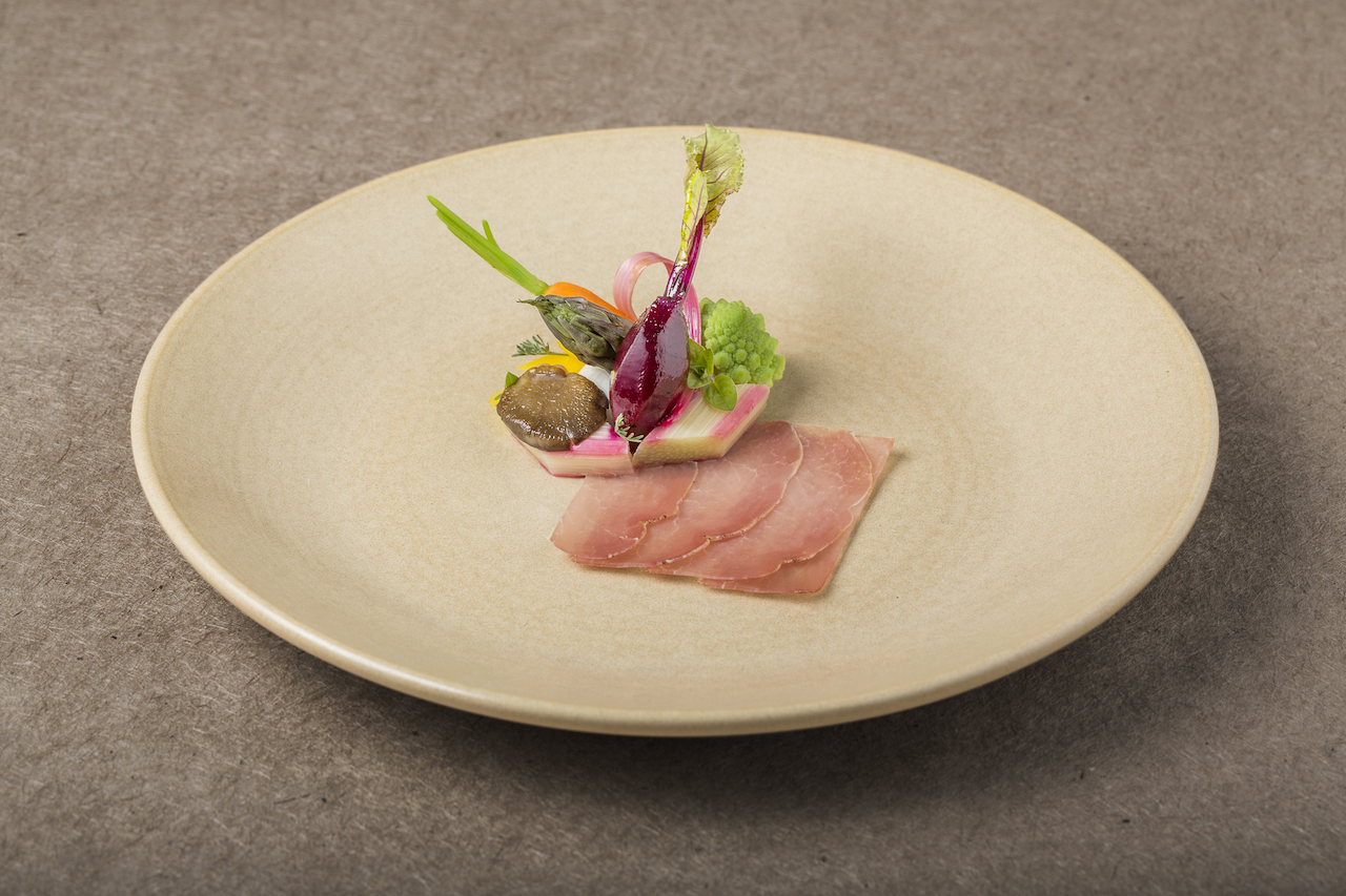 Schisc la bresaola et barigoule de legumes