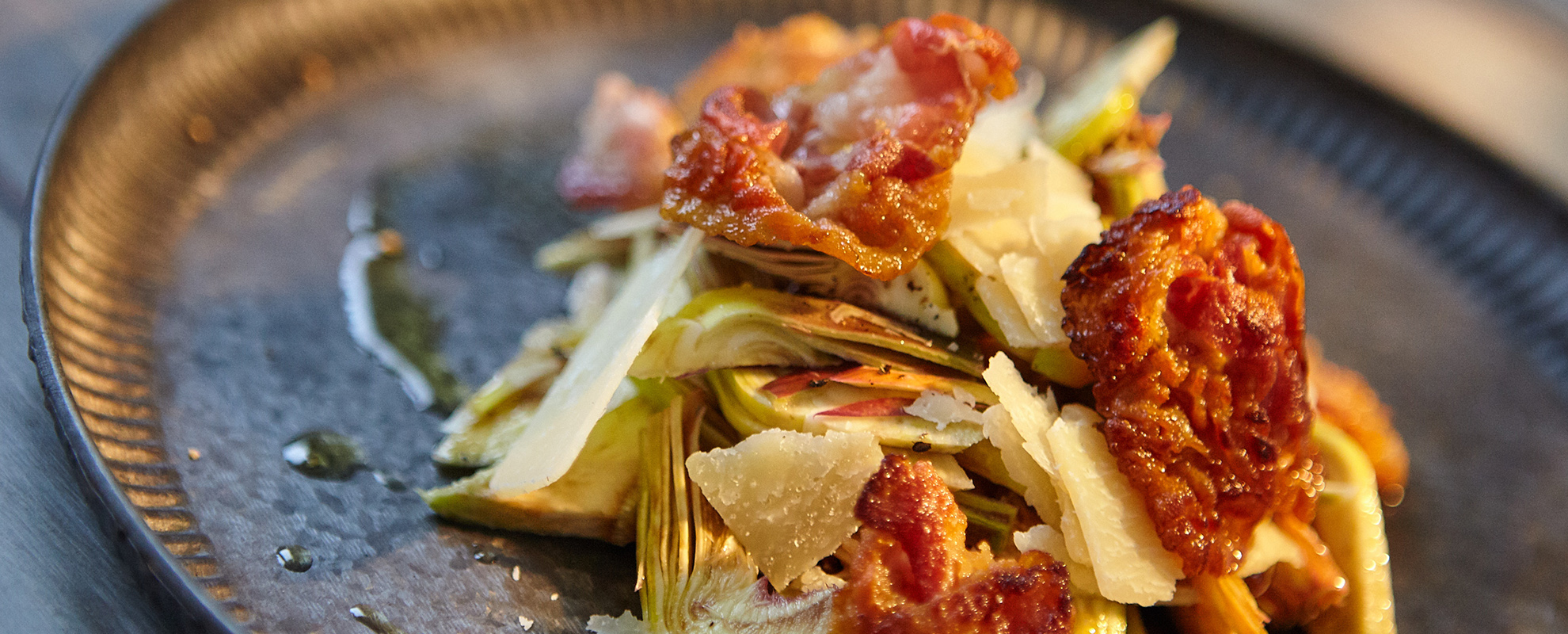 Artischockensalat mit magerem Bauchspeck