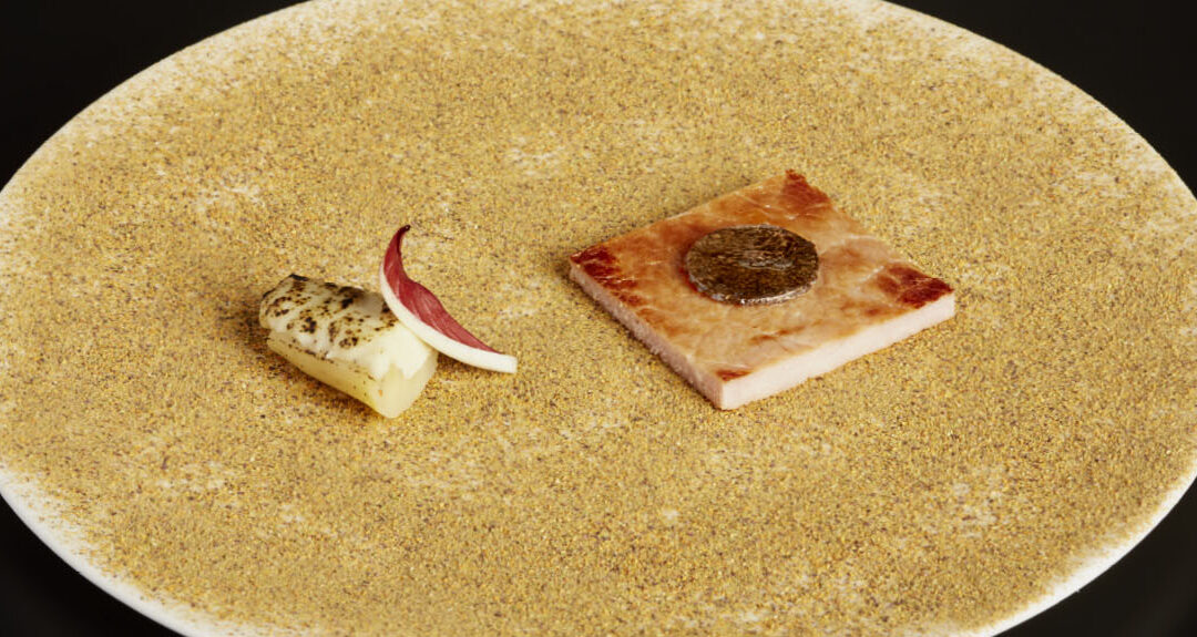 Cochon de lait rôtis, truffes noires et sirop d’érable