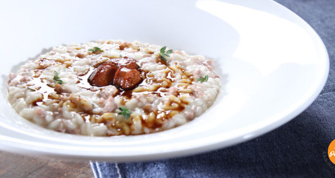 Risotto avec saucisson fraîche et échalote