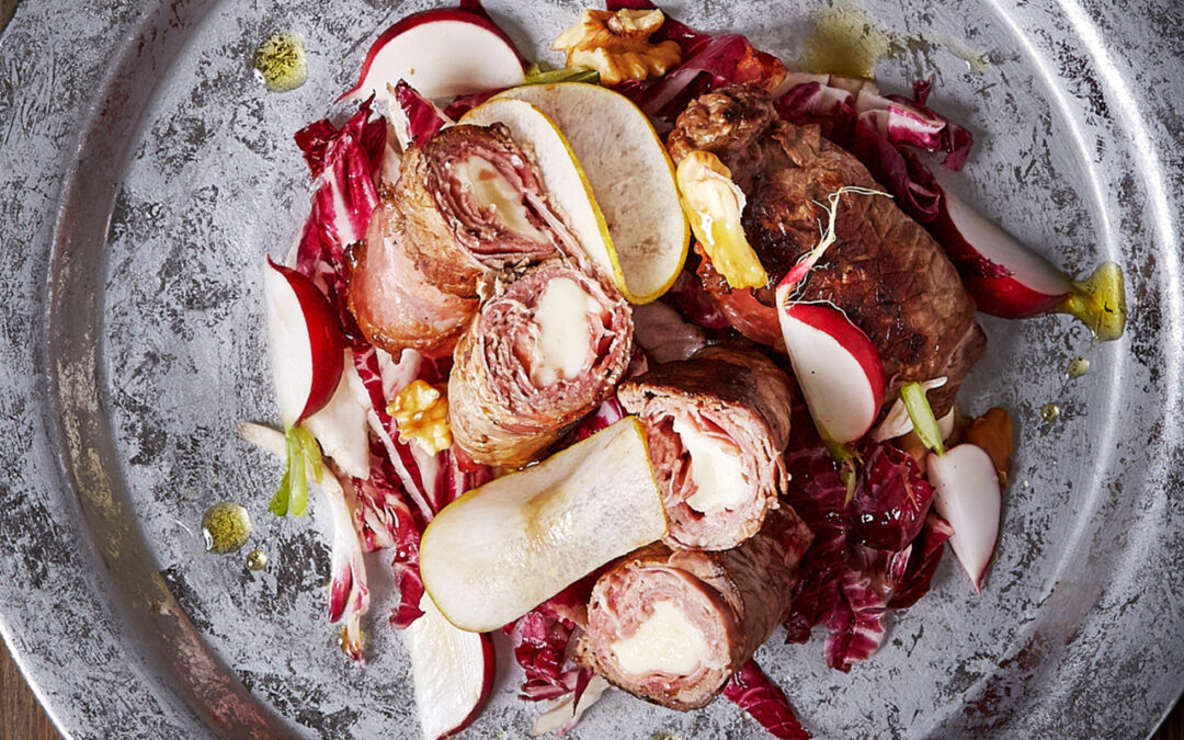 Rouleaux de bœuf farcis de capocollo piquant et caciocavallo