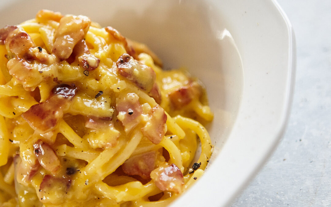 Pâtes carbonara au bacon fumé